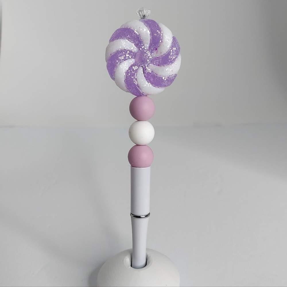Purple and White Swirl Pen